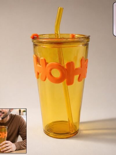 Glass Tumbler with Lid and Straw � Leak-Resistant & Stylish
