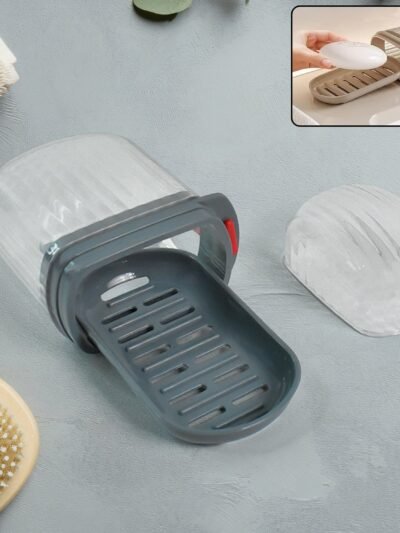Soap Box Holder – Dust-Proof Lid & Detachable Drain Tray