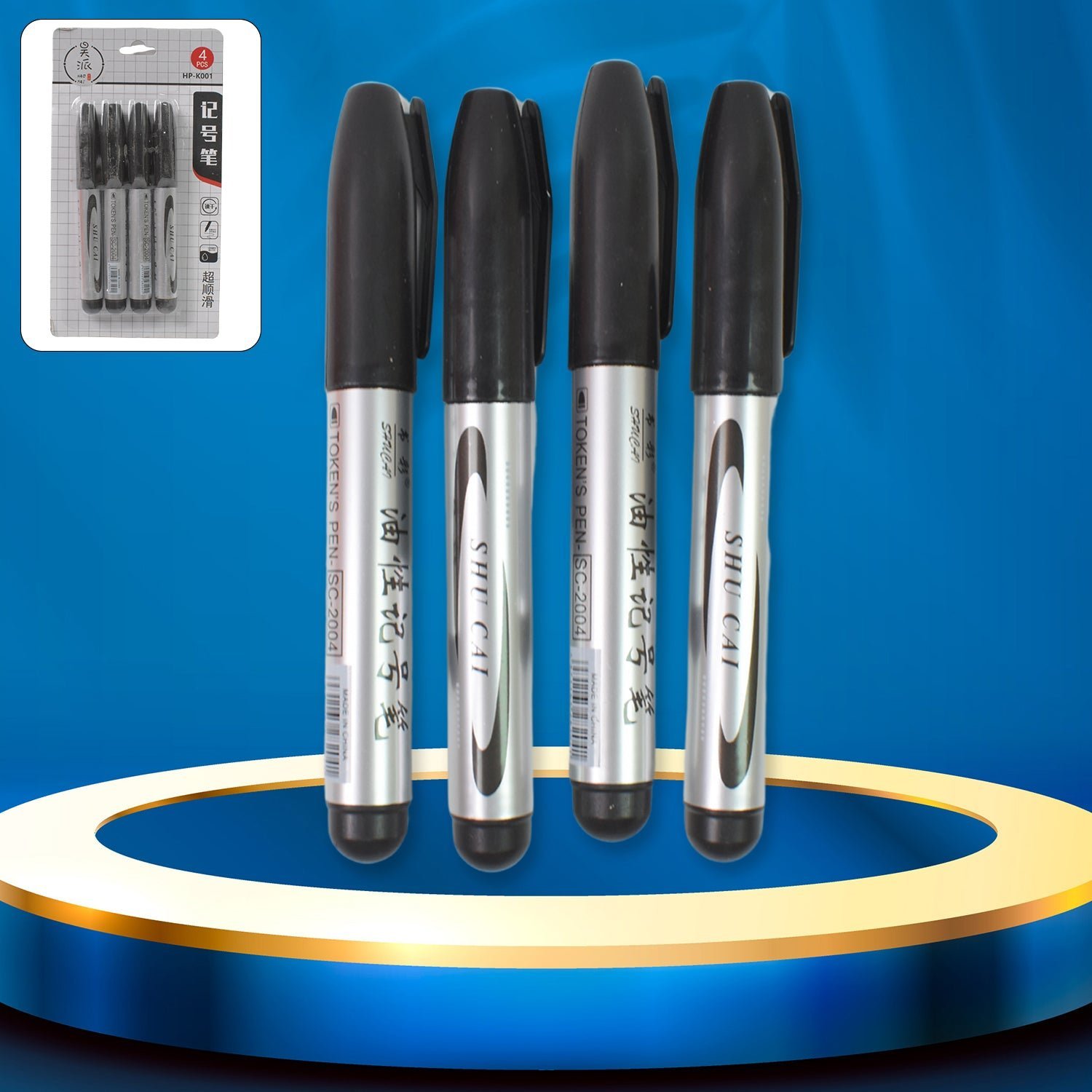 Black Marker Set � 4 Pcs for School & Office | ScribbleJoy