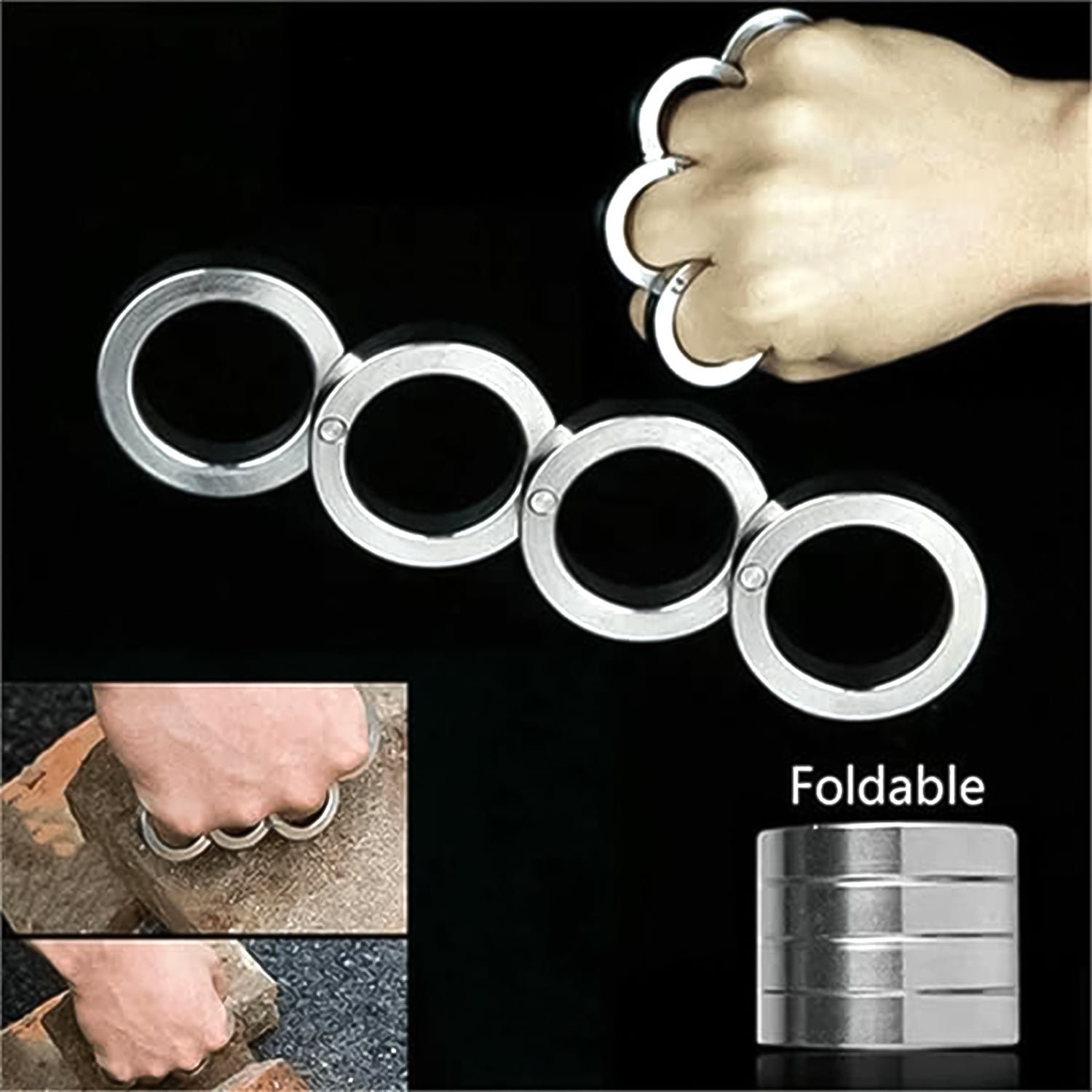 Fidget Ring � Portable 4-Finger Rotating Stainless Steel | Menclave