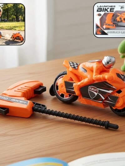 Launcher Racing Bike Toy for Kids – Manual Pull High-Speed Fun