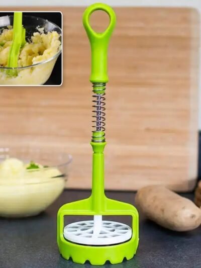 Potato Masher – One-Handed Spring Press with Comfort Grip | PillowTrek