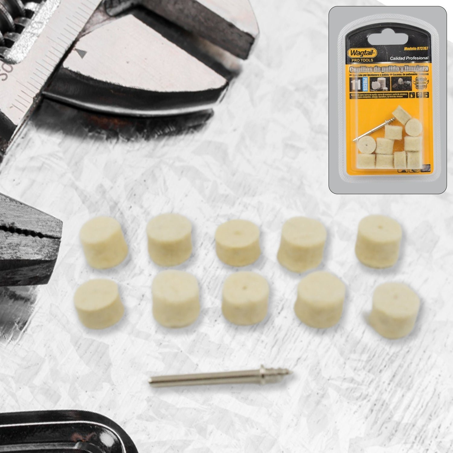 Wool Felt Polishing Pad – 11 Pcs Rotary Tool Accessory | ToolMate Pro