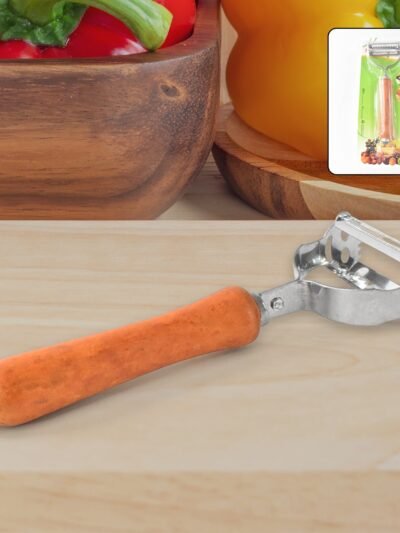Vegetable Peeler with Wooden Handle – Sharp Steel Blade