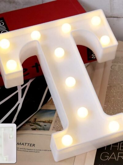 LED Marquee Alphabet Letter Light T – Warm Glow Battery Operated