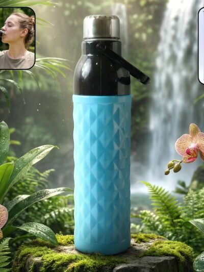 1100 ML Diamond Texture Sports Water Bottle – Leakproof Secure Cap
