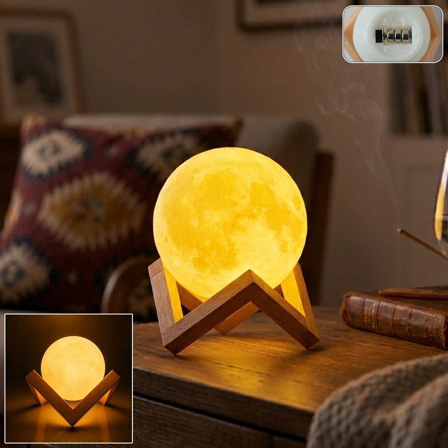 Rechargeable LED Moon Lamp � Soothing Ambient Light for Home