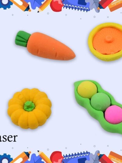 Colorful Kids Erasers Set – 4-Piece Fancy Designs for School | Writezo