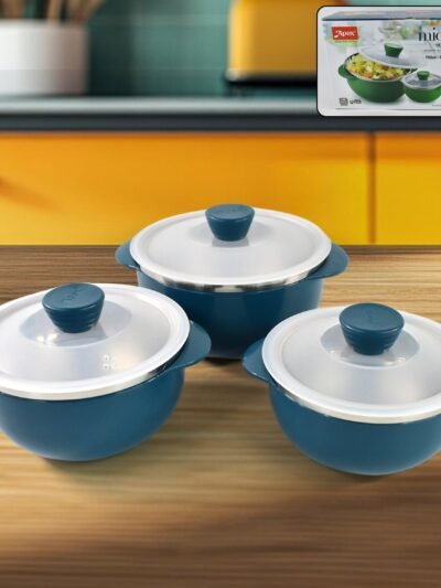 Microwave-Safe Serving Bowl Set – Durable 3-Piece Nestable Bowls