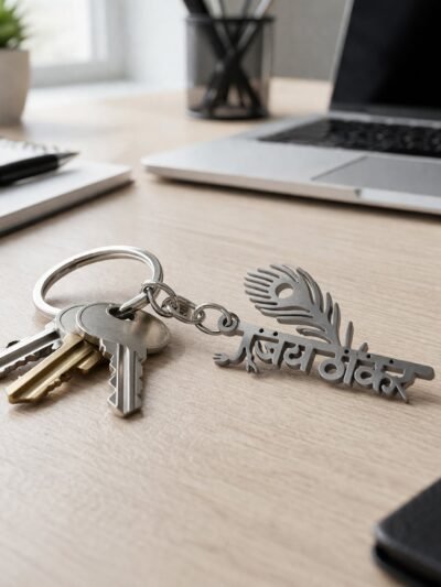 Religious Peepal Leaf Keychain – Durable Metal for Daily Inspiration