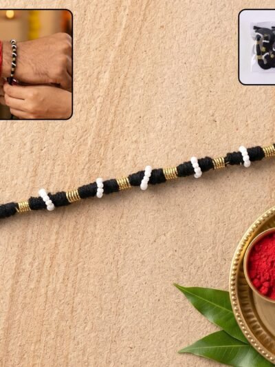 Handmade Pearl Beaded Rakhi � Traditional Ethnic Thread for Festivities