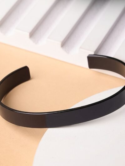 Black-Plated Stainless Steel Men's Kada – Stylish Durable Bracelet