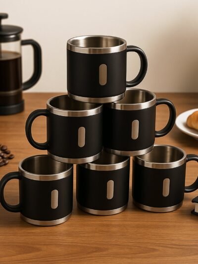 Double Wall Stainless Steel Coffee Mug Set – 150 ML, Insulated & Gift Ready
