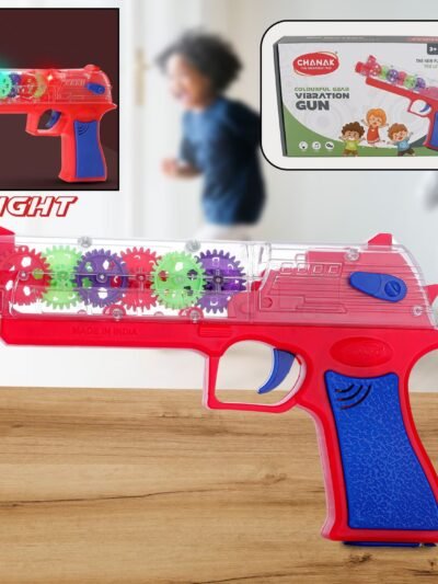 Transparent Gear Toy Gun – 3D Lights & Music for Kids | Aditi