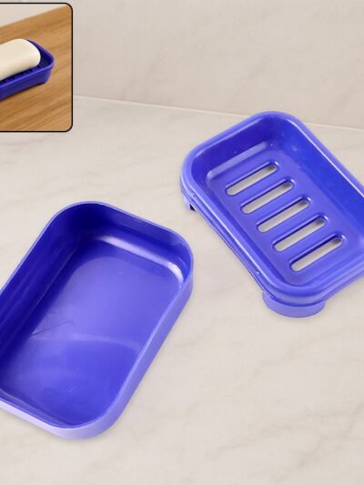 Blue Plastic Soap Case – Leakproof Travel-Friendly Soap Holder