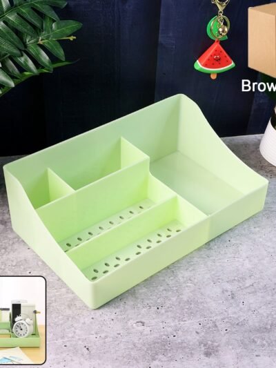 Desk Organizer Storage Tray – Multi-Section Plastic Organizer