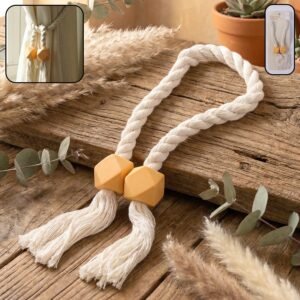 Magnetic Curtain Tieback – Elegant Braided Rope & Easy Hold