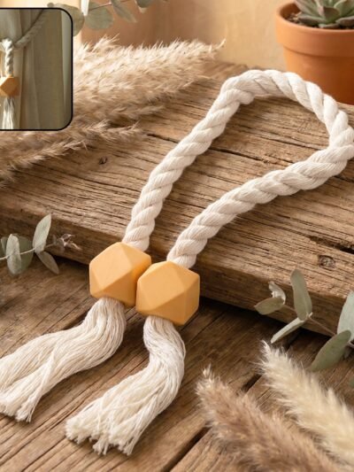 Magnetic Curtain Tieback – Elegant Braided Rope & Easy Hold