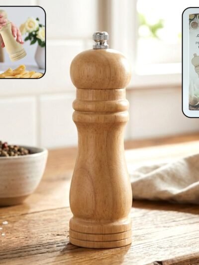 Wooden Manual Pepper Grinder – Adjustable Coarseness for Fresh Spice