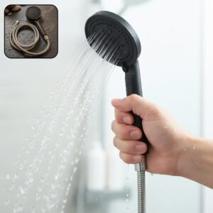 Handheld Shower Head – Flexible Stainless Steel Hose for Easy Use