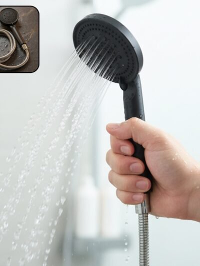 Handheld Shower Head – Flexible Stainless Steel Hose for Easy Use