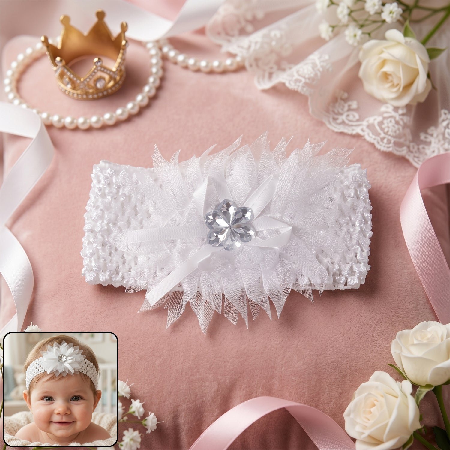 Baby Headband � Soft Elastic Floral Hair Accessory for Girls