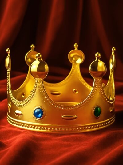 Royal Crown with Colored Gems – Lightweight Costume Headpiece