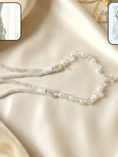 Crystal Beaded Curtain Tieback – Elegant No-Drill Window Accessory