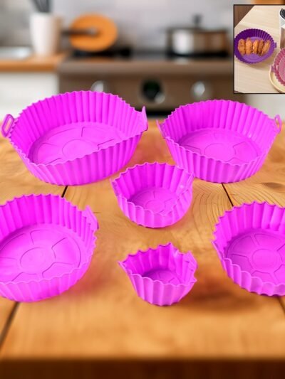 Air Fryer Silicone Pot with Handles – Reusable 6 Pc Set