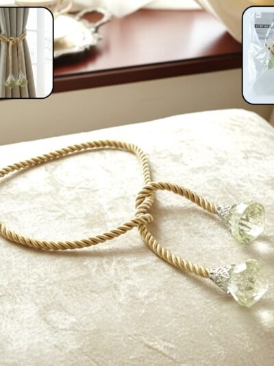 Luxury Curtain Tassel Tieback – Elegant Twisted Rope with Crystal Ends