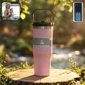 Stainless Steel Travel Tumbler – 900 ML Insulated with Handle