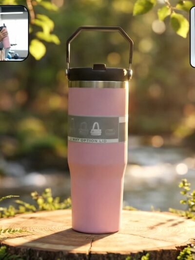 Stainless Steel Travel Tumbler – 900 ML Insulated with Handle