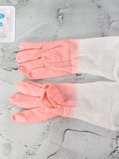 Large Waterproof Cleaning Gloves – Durable Reusable Rubber Pair
