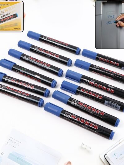 Permanent Blue Marker Pens – Vibrant, Waterproof 12-Pack