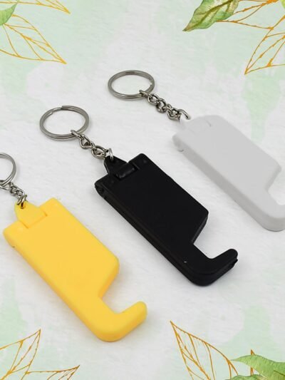 Keychain Mobile Stand – 2-in-1 Plastic Phone Holder (100 Pcs) | Mobiléon