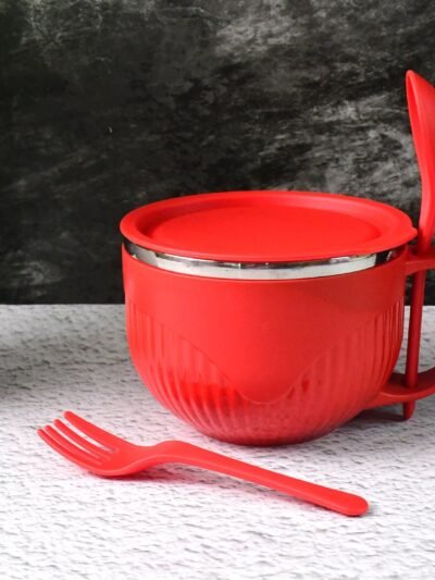 Insulated Soup Bowl – 650 ml with Lid, Handle & Cutlery Set
