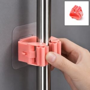 Wall-Mounted Plastic Broom Holder Clip for Efficient Storage