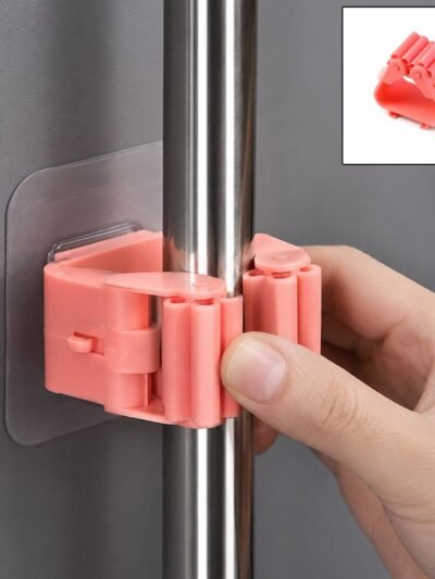 Wall-Mounted Plastic Broom Holder Clip for Efficient Storage