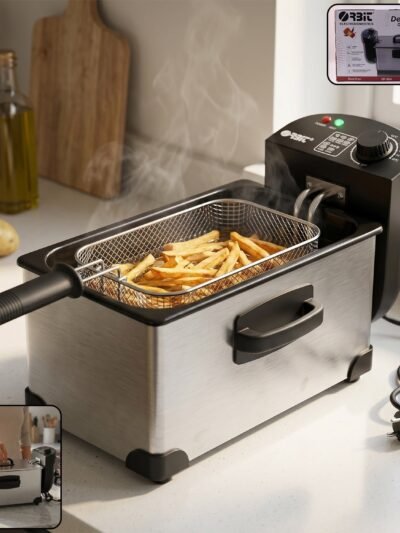 Deep Fryer 2000W – Durable 3L Stainless Steel Electric Fryer