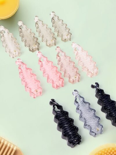 Hair Claw Clips – Strong, Non-Slip Plastic Clips (12 Pc, Mix Color)