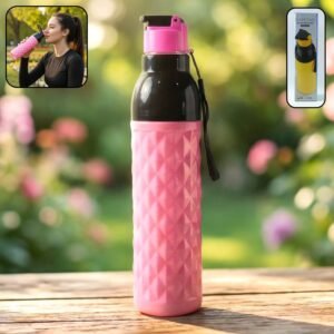 1000ML Leakproof Diamond Pattern Water Bottle – Stylish Grip