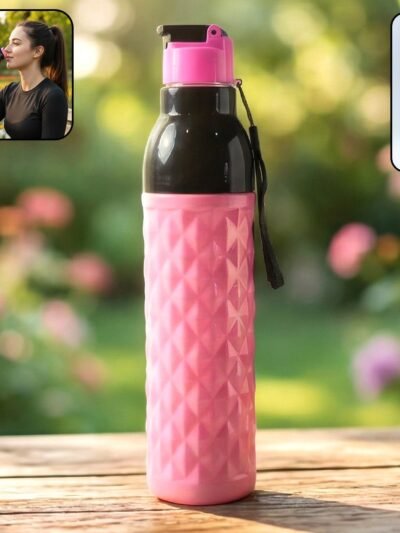 1000ML Leakproof Diamond Pattern Water Bottle – Stylish Grip