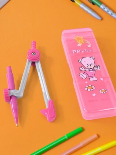 Kids Geometry Compass Set – 3-in-1 with Bear Storage Box