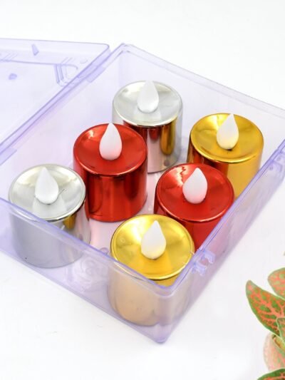 LED Diya Candles – Flameless Tea Light Set (6 Pcs) | Indo Glow