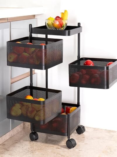 Metal Kitchen Trolley – 4 Layer Durable Storage Rack | Tidy Table