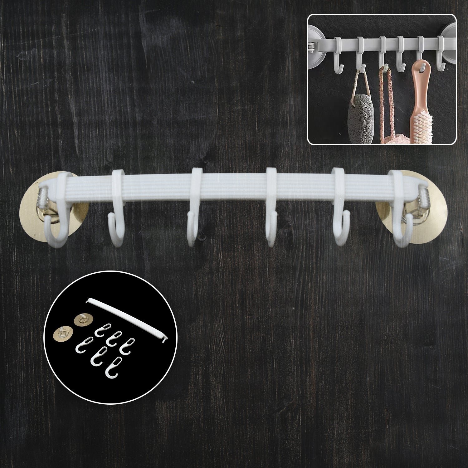 Wall-Mounted Towel Hanger – No-Drill Adhesive Rack | Mini Bubbles