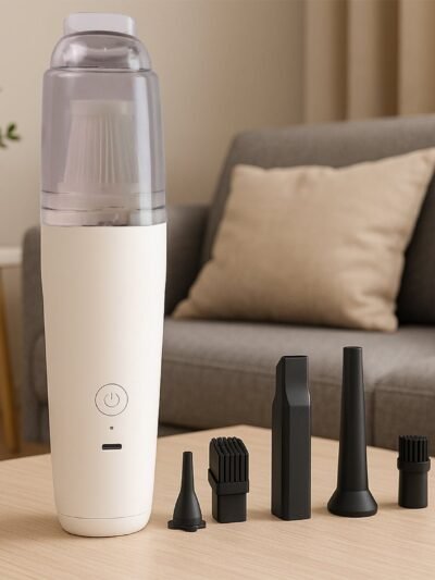 Mini Handheld Vacuum Cleaner – Cordless Rechargeable with 5 Nozzles