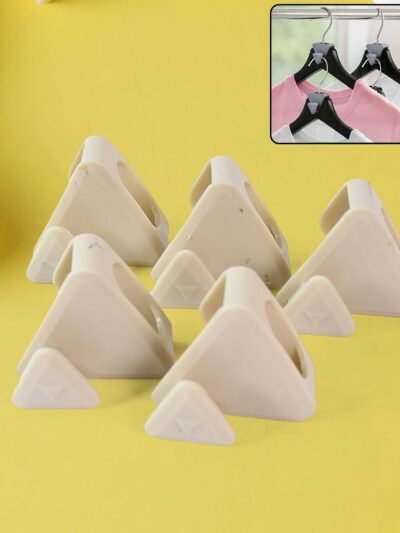 Plastic Triangle Hanger Connector Hooks – Space-Saving Wardrobe Organizer 5 Pcs
