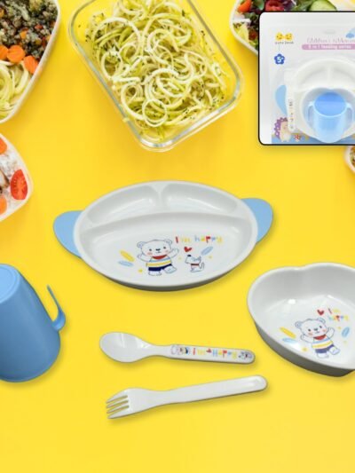 Baby Feeding Set – 5-in-1 Cartoon Dinnerware for Kids | Baby Ladle
