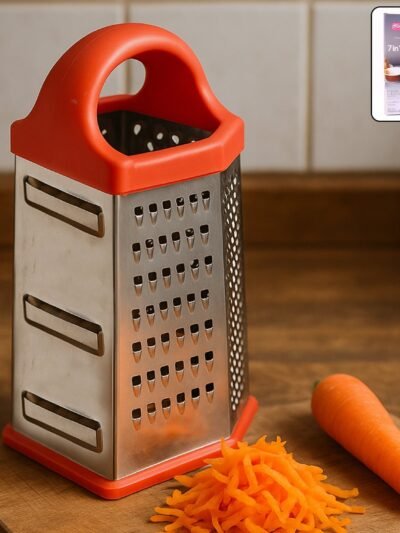 7-in-1 Stainless Steel Box Grater – Heavy Duty & Ergonomic